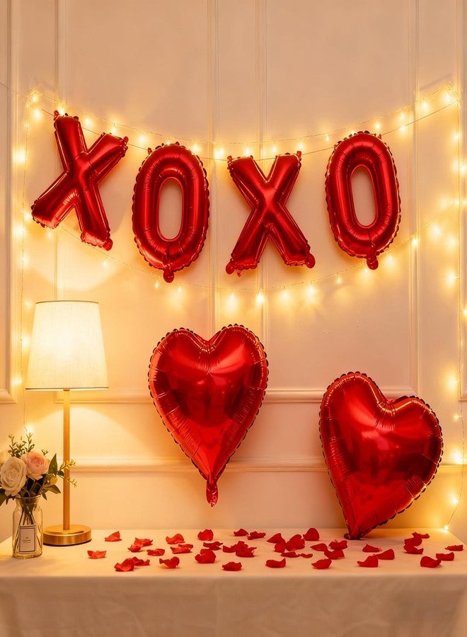 Arikit بالونات حروف XO XO، بالونات قلب أحمر، بالونات عيد الحب لحفلات الزفاف والخطوبة، زينة رومانسية لعيد الحب - Image 3